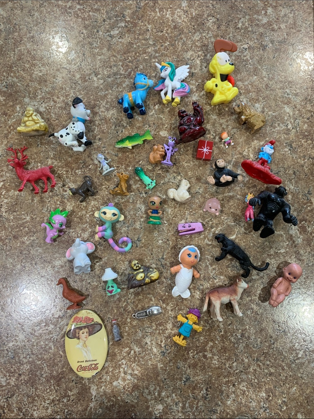 Mixed Small Toy Lot - Assorted Mini Figures in Bright Colors